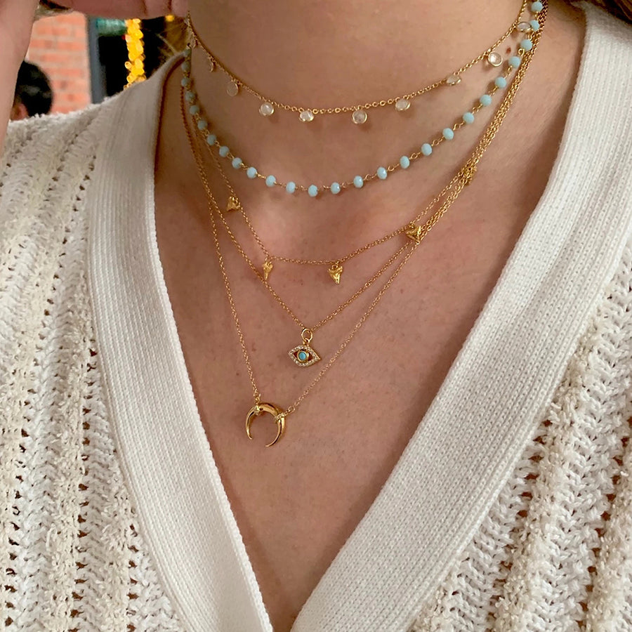 gold horn pendant necklace