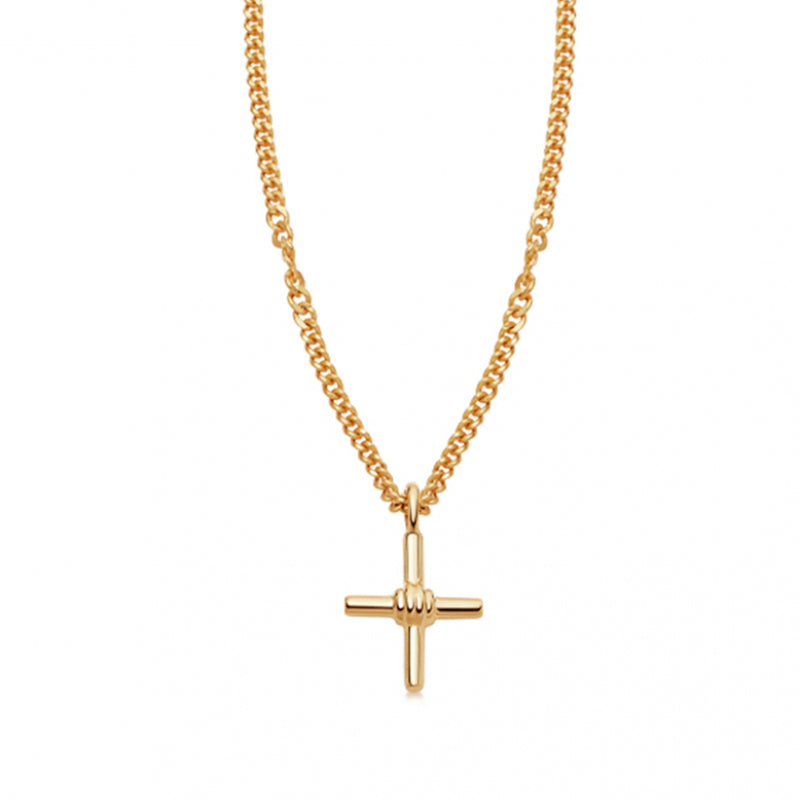 gold ridge cross pendant necklace