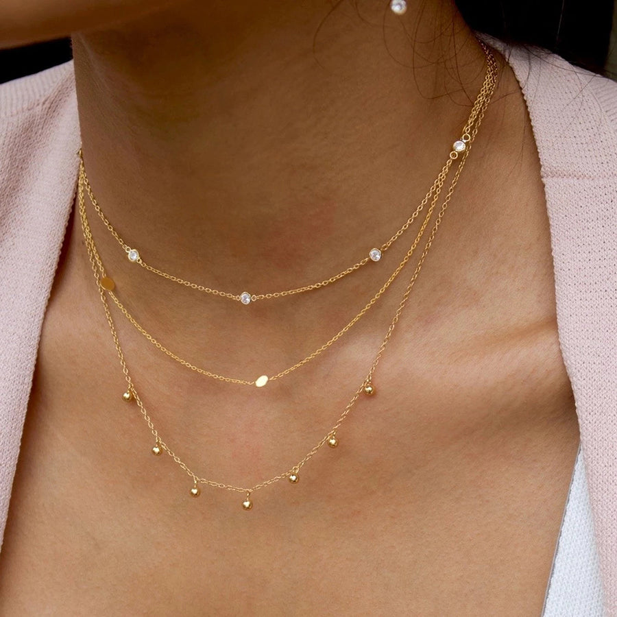 gold orbit base choker necklace